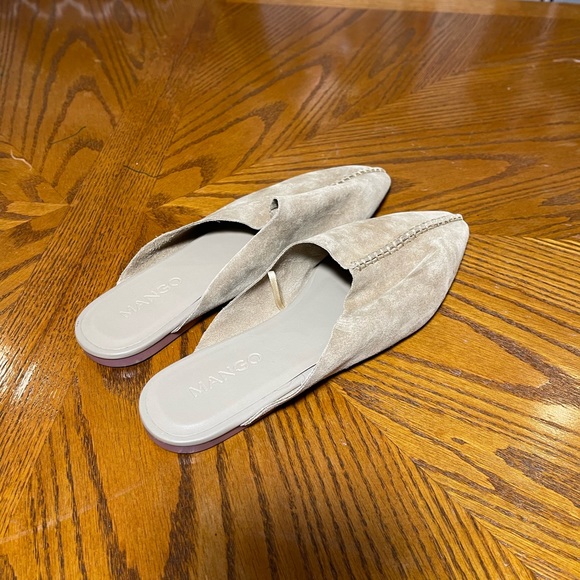 SOLD Mango women suede leather mules beige Sz 39 EU - Picture 16 of 16